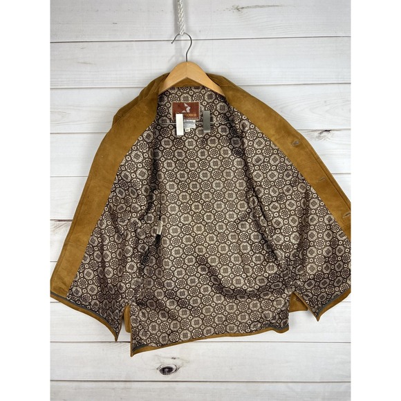 Vintage Startown Jacket Mens 40 Tan Suede Leather Yukon Lined Button Pockets 70s - Picture 3 of 16